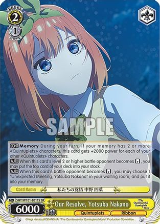 Our Resolve, Yotsuba Nakano (SR) (5HY/W101-E011S SR) - The Quintessential Quintuplets Movie