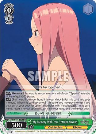 My Memory With You, Yotsuba Nakano (SR) (5HY/W101-E026S SR) - The Quintessential Quintuplets Movie