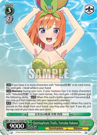 Quintuplicate Trails, Yotsuba Nakano (SR) (5HY/W101-E029S SR) - The Quintessential Quintuplets Movie