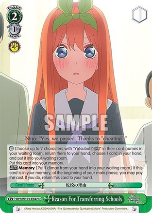 Reason For Transferring Schools (5HY/W101-E047 U) - The Quintessential Quintuplets Movie