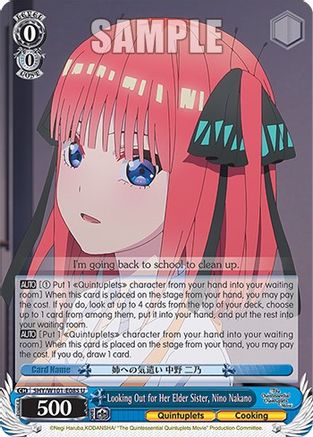 Looking Out for Her Elder Sister, Nino Nakano (5HY/W101-E085 U) - The Quintessential Quintuplets Movie