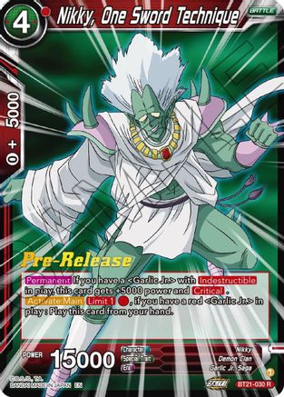 Nikky, One Sword Technique (BT21-030) - Wild Resurgence PreRelease Cards