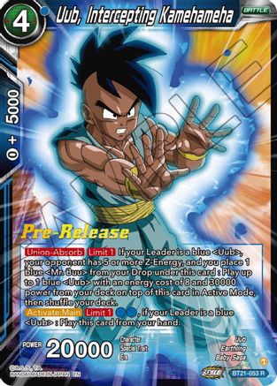 Uub, Intercepting Kamehameha (BT21-053) - Wild Resurgence PreRelease Cards