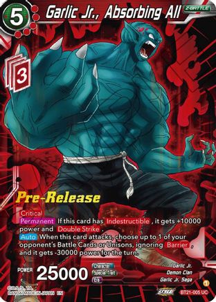 Garlic Jr., Absorbing All (BT21-005) - Wild Resurgence PreRelease Cards