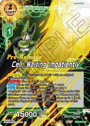 Cell, Waiting Impatiently (BT21-071) - Wild Resurgence PreRelease Cards