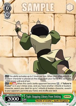 Toph: Stopping Library From Sinking (ATLA/WX04-025 R) - Avatar: The Last Airbender