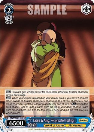 Katara & Aang: Reciprocated Feelings (SR) (ATLA/WX04-086S SR) - Avatar: The Last Airbender