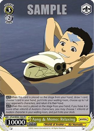 Aang & Momo: Relaxing (Foil) (ATLA/WX04-106S PR) - Avatar: The Last Airbender