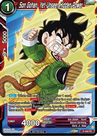 Son Gohan, Yet-Unseen Hidden Power (Zenkai Series Tournament Pack Vol.4) (P-498) - Tournament Promotion Cards