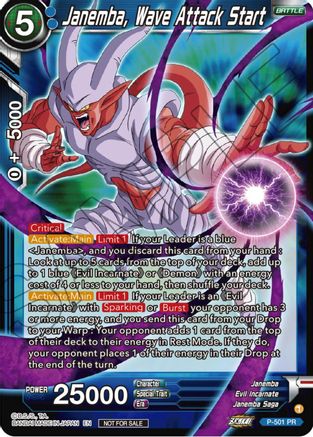 Janemba, Wave Attack Start (Zenkai Series Tournament Pack Vol.4) (P-501) - Tournament Promotion Cards