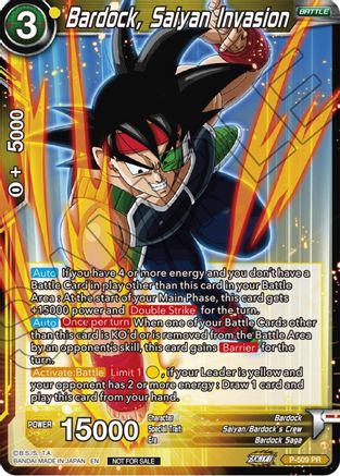 Bardock, Saiyan Invasion (Zenkai Series Tournament Pack Vol.4) (P-509) - Tournament Promotion Cards