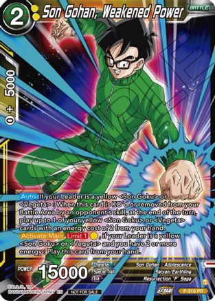 Son Gohan, Weakened Power (Zenkai Series Tournament Pack Vol.4) (P-510) - Tournament Promotion Cards