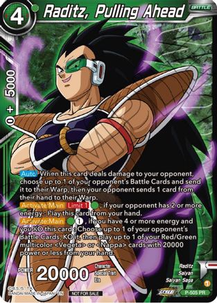 Raditz, Pulling Ahead (Zenkai Series Tournament Pack Vol.4 Winner) (P-505) - Tournament Promotion Cards Foil