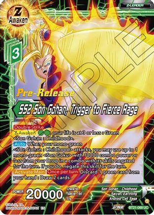 SS2 Son Gohan, Trigger to Fierce Rage (BT21-069) - Wild Resurgence PreRelease Cards
