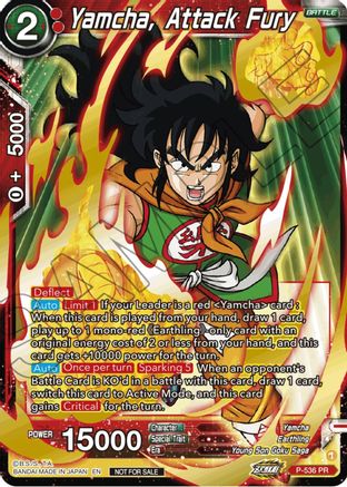 Yamcha, Attack Fury (Championship Selection Pack 2023 Vol.2) (Gold-Stamped Silver Foil) (P-536) - Tournament Promotion Cards Foil