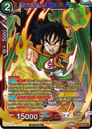 Yamcha, Attack Fury (Championship Selection Pack 2023 Vol.2) (Gold-Stamped Shatterfoil) (P-536) - Tournament Promotion Cards Foil