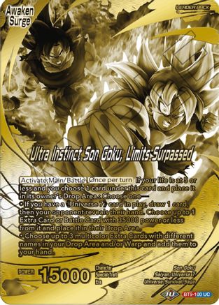 Son Goku // Ultra Instinct Son Goku, Limits Surpassed (Championship 2023 Golden Card Vol.2, Version 2) (BT9-100) - Tournament Promotion Cards Foil