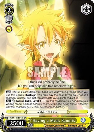 Having a Meal, Ramiris (SR) (TSK/S101-E013S SR) - That Time I Got Reincarnated as a Slime Vol.3