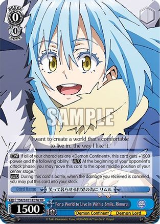 For a World to Live In With a Smile, Rimuru (TSK/S101-E076 RR) - That Time I Got Reincarnated as a Slime Vol.3