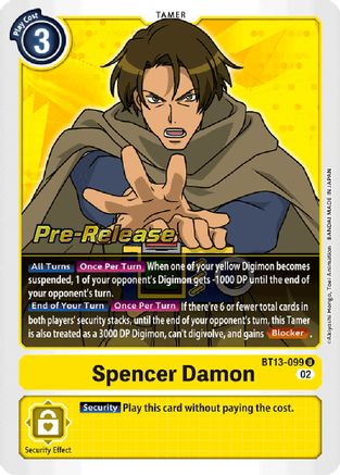 Spencer Damon (BT13-099) - Versus Royal Knights Pre-Release Cards Foil