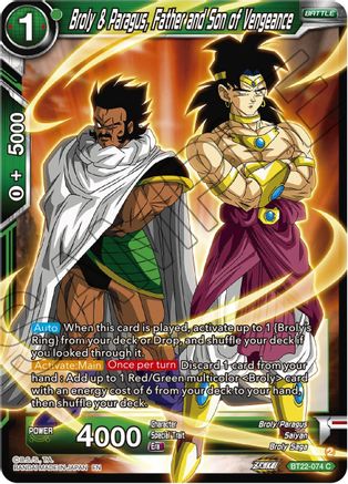 Broly & Paragus, Father and Son of Vengeance (BT22-074) - Critical Blow Foil