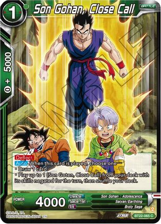 Son Gohan, Close Call (BT22-065) - Critical Blow