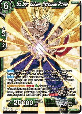 SS Son Gohan, Released Power (BT22-063) - Critical Blow Foil