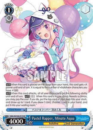 Pastel Rapper, Minato Aqua (HOL/W104-E119 R) - hololive production Vol.2