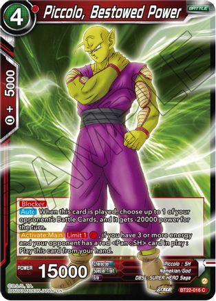 Piccolo, Bestowed Power (BT22-016) - Critical Blow Foil