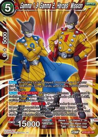 Gamma 1 & Gamma 2, Heroes' Mission (BT22-021) - Critical Blow Foil
