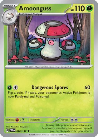 Amoonguss 010/197  - Reverse Holofoil SV03 Obsidian Flames - Uncommon