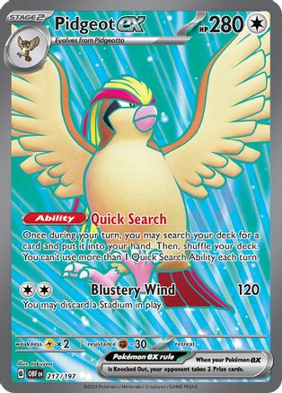 Pidgeot ex 217/197  - Holofoil SV03 Obsidian Flames - Ultra Rare