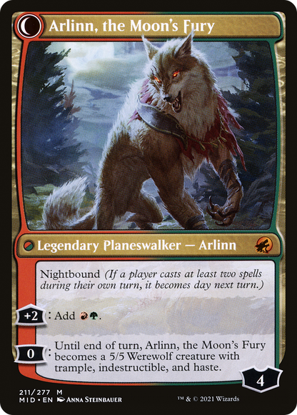 Arlinn, the Pack's Hope (MID-211) - Innistrad: Midnight Hunt: (Double Faced Transform) Foil