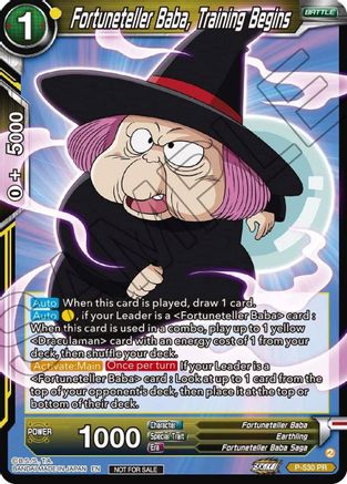 Fortuneteller Baba, Training Begins (Zenkai Series Tournament Pack Vol.5) (P-530) - Tournament Promotion Cards