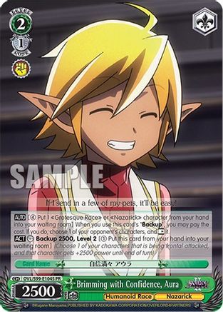 Brimming with Confidence, Aura (Foil) (OVL/S99-E104S PR) - Nazarick: Tomb of the Undead Vol.2