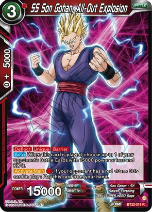 SS Son Gohan, All-Out Explosion (BT22-011) - Critical Blow Foil