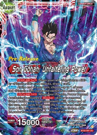 Son Gohan // Son Gohan, Unfaltering Power (BT22-001) - Critical Blow PreRelease Cards Foil