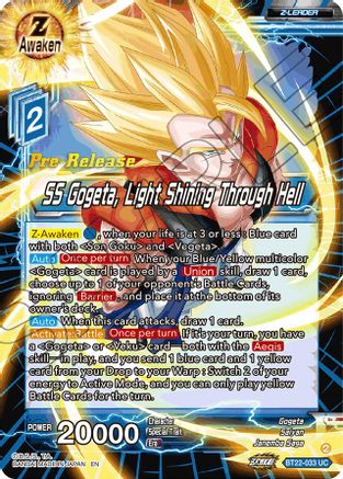 SS Gogeta, Light Shining Through Hell (BT22-033) - Critical Blow PreRelease Cards Foil