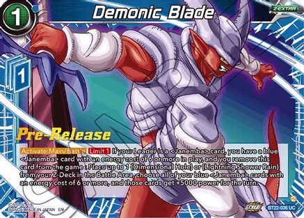 Demonic Blade (BT22-036) - Critical Blow PreRelease Cards Foil