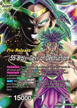 Broly & Paragus // SS Broly, Devil of Destruction (BT22-055) - Critical Blow PreRelease Cards Foil