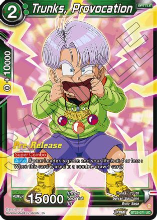 Trunks, Provocation (BT22-071) - Critical Blow PreRelease Cards Foil