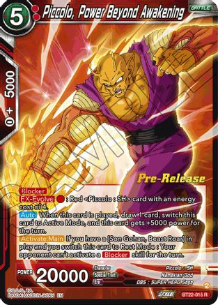 Piccolo, Power Beyond Awakening (BT22-015) - Critical Blow PreRelease Cards Foil