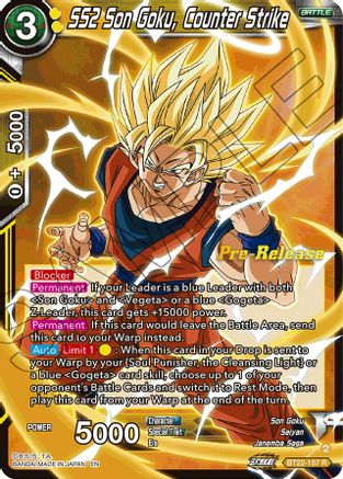 SS2 Son Goku, Counter Strike (BT22-107) - Critical Blow PreRelease Cards Foil