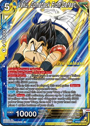 Veku, Comeback From Defeat (BT22-136) - Critical Blow PreRelease Cards Foil