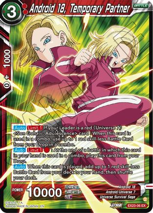 Android 18, Temporary Partner (EX23-06) - Expansion Deck Box Set 23 Premium Anniversary Box 2023 Foil