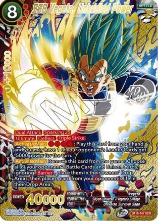 SSB Vegeta, Unbridled Power (Alternate Art) (BT16-147) - Expansion Deck Box Set 23 Premium Anniversary Box 2023 Foil