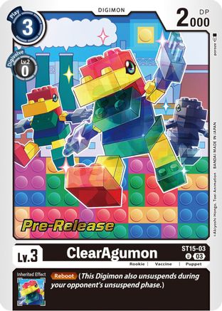 ClearAgumon (ST15-03) - Starter Deck 15: Dragon of Courage Pre-Release Cards Foil