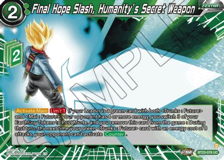 Final Hope Slash, Humanity's Secret Weapon (BT23-076) - Perfect Combination