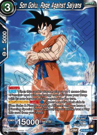Son Goku, Rage Against Saiyans (BT23-045) - Perfect Combination Foil