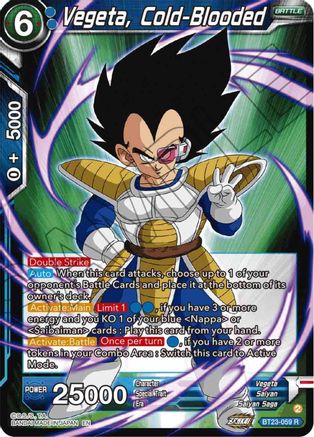Vegeta, Cold-Blooded (BT23-059) - Perfect Combination Foil